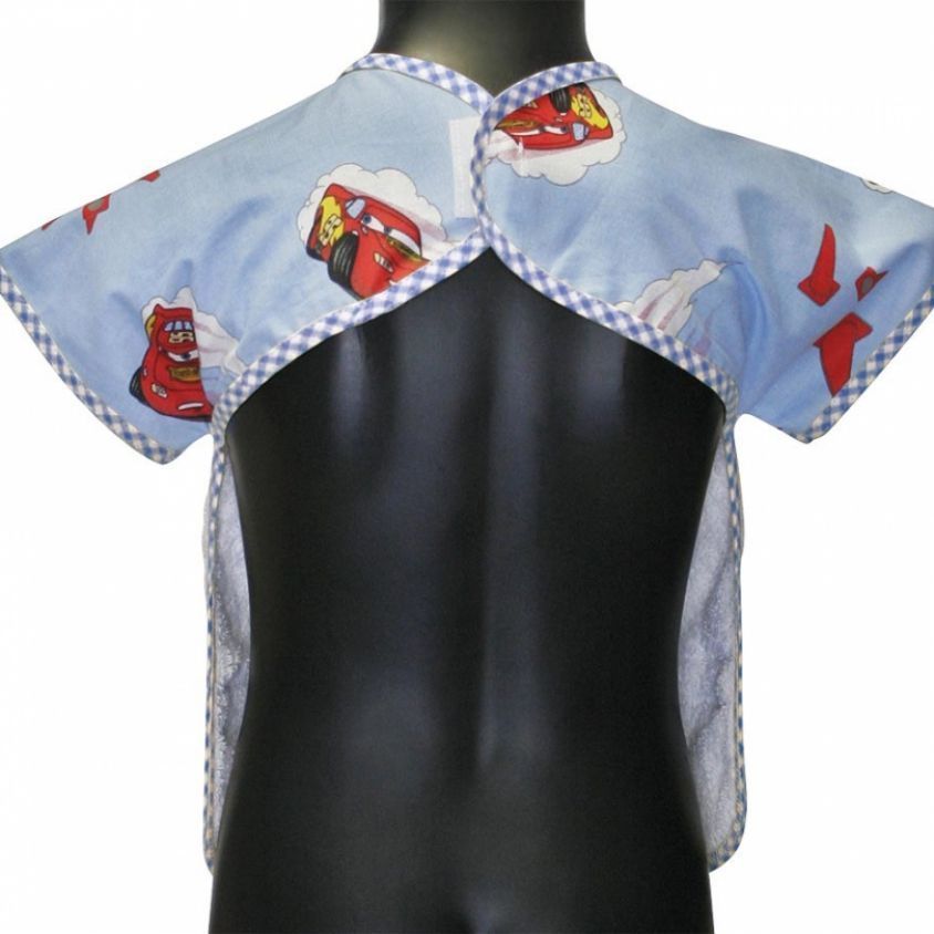 Retro bavaglino con maniche corte e apertura in velcro